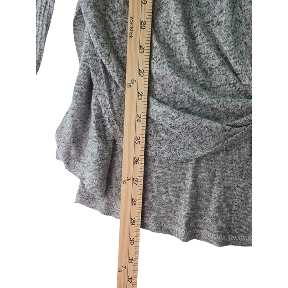 SO Lounge Life Womens Top Medium Gray Knit Long Sleeve Tie Front Casual - Picture 10 of 10